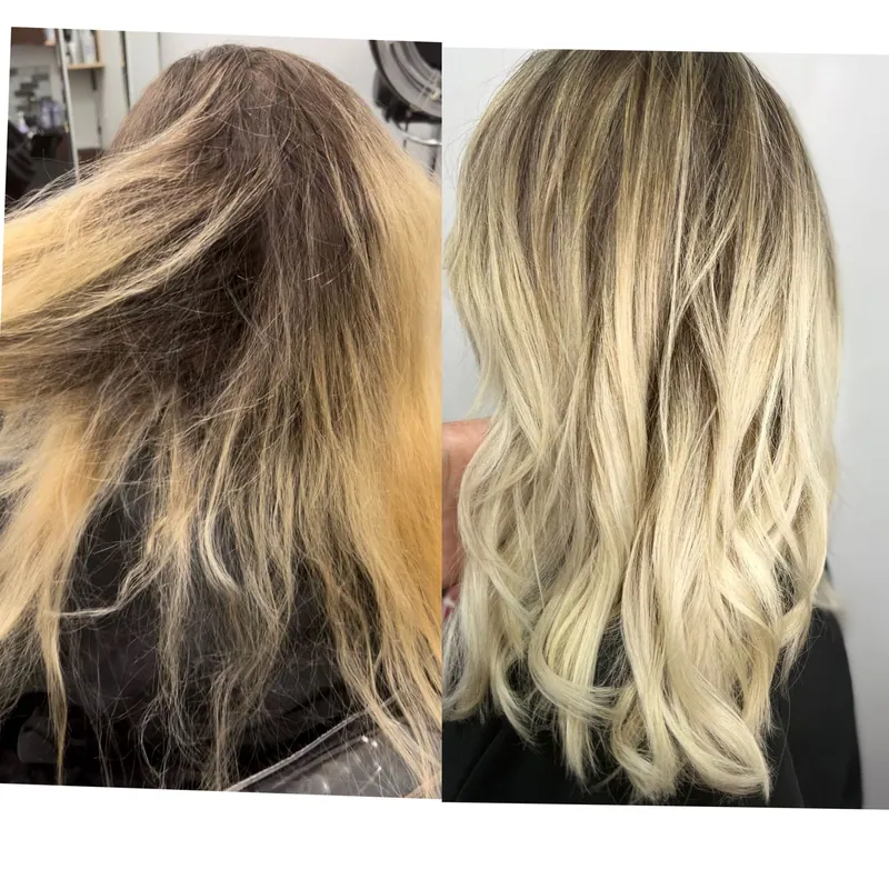 Before and after: hair restored through a correction and care plan